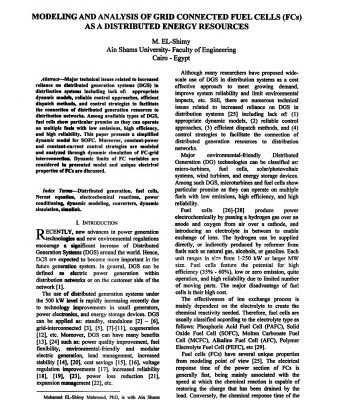 خرید و دانلود نسخه کامل کتاب MODELING AND ANALYSIS OF GRID CONNECTED FUEL CELLS (Fes) AS A DISTRIBUTED ENERGY RESOURCES