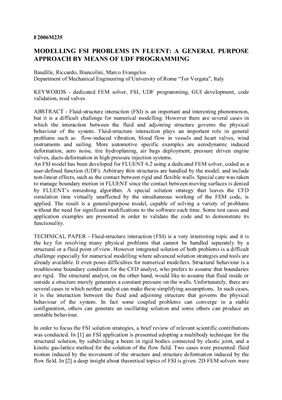 خرید و دانلود نسخه کامل کتاب Modelling FSI Problems in FLUENT: A General Purpose Approach by Means of Udf Programming