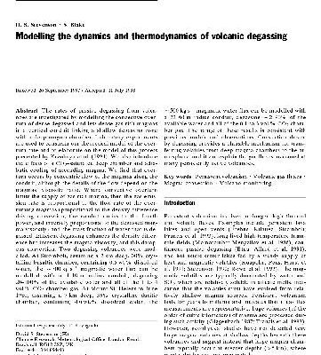 خرید و دانلود نسخه کامل کتاب Modelling the dynamics and thermodynamics of volcanic degassing (1998)(en)(11s)