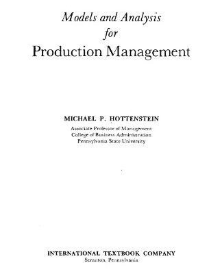 خرید و دانلود نسخه کامل کتاب Models and analysis for production management