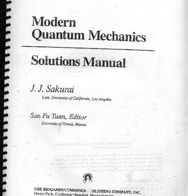 خرید و دانلود نسخه کامل کتاب Modern Quantum Mechanics. Solutions Manual