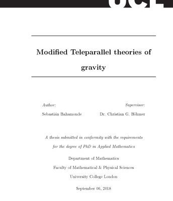 خرید و دانلود نسخه کامل کتاب Modified Teleparallel theories of gravity [PhD Thesis]