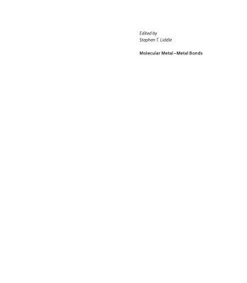 خرید و دانلود نسخه کامل کتاب Molecular Metal-Metal Bonds: Compounds, Synthesis, Properties