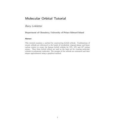 خرید و دانلود نسخه کامل کتاب Molecular Orbital Tutorial