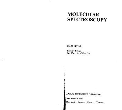 خرید و دانلود نسخه کامل کتاب Molecular Spectroscopy