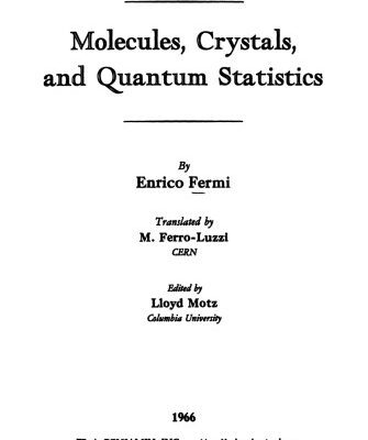 خرید و دانلود نسخه کامل کتاب Molecules, crystals, and quantum statistics