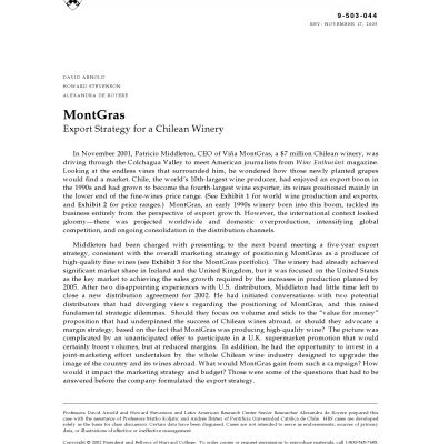 خرید و دانلود نسخه کامل کتاب MontGras: Export Strategy for a Chilean Winery