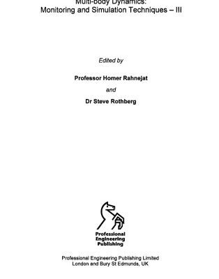 خرید و دانلود نسخه کامل کتاب Multi-Body Dynamics: Monitoring and Simulation Techniques III
