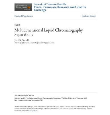 خرید و دانلود نسخه کامل کتاب Multidimensional Liquid Chromatography Separations