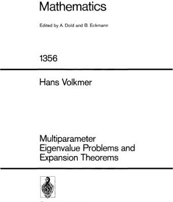 خرید و دانلود نسخه کامل کتاب Multiparameter Eigenvalue Problems and Expansion Theorems