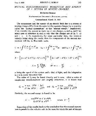 خرید و دانلود نسخه کامل کتاب Mutual Electromagnetic Momentum and Energy of a System of Moving Charges