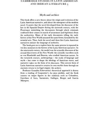 خرید و دانلود نسخه کامل کتاب Myth and Archive: A Theory of Latin American Narrative