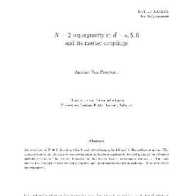خرید و دانلود نسخه کامل کتاب N = 2 supergravity in d = 4, 5, 6 and its matter couplings