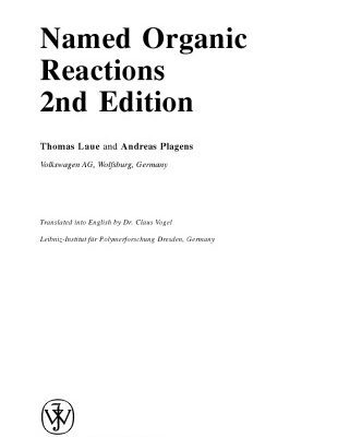 خرید و دانلود نسخه کامل کتاب Named Organic Reactions, Second Edition