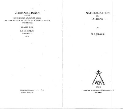 خرید و دانلود نسخه کامل کتاب Naturalization in Athens