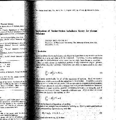 خرید و دانلود نسخه کامل کتاب Navie-Stoks and plasma Turbulence