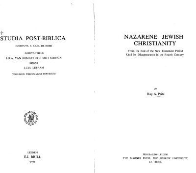 خرید و دانلود نسخه کامل کتاب Nazarene Jewish Christianity: From the End of the New Testament Period Until Its Disappearance in the Fourth Century (Studia Post-Biblica)