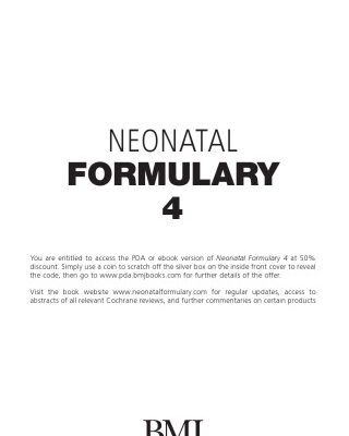 خرید و دانلود نسخه کامل کتاب Neonatal Formulary: Drugs in Pregnancy and the First Year of Life : A Pharmacopoeia