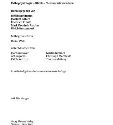 خرید و دانلود نسخه کامل کتاب Nephrologie: Pathophysiologie – Klinik – Nierenersatzverfahren