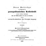 خرید و دانلود نسخه کامل کتاب Neue Beiträge zur Erläuterung der persepolitanischen Keilschrift nebst einem Anhange