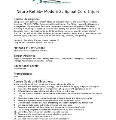 خرید و دانلود نسخه کامل کتاب Neuro Rehab- Module 2: Spinal Cord Injury