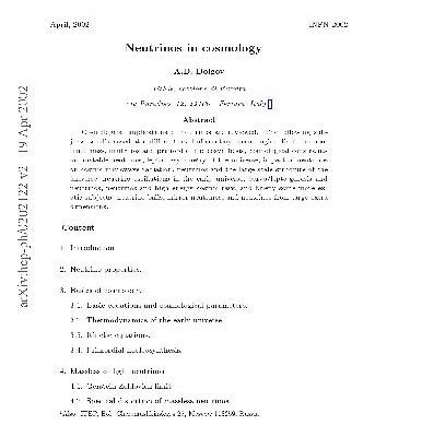 خرید و دانلود نسخه کامل کتاب Neutrinos in cosmology (arXiv hep-ph 0202122)