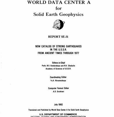 خرید و دانلود نسخه کامل کتاب New catalog of strong earthquakes in the USSR from ancient times through 1977