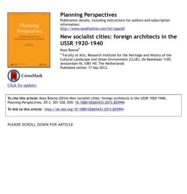 خرید و دانلود نسخه کامل کتاب New socialist cities: foreign architects in the USSR 1920-1940