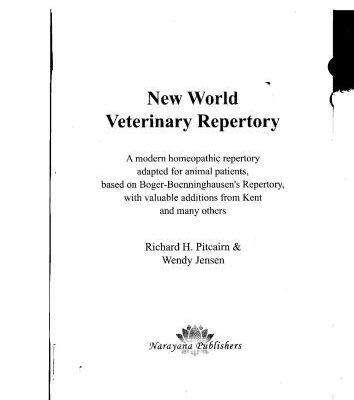 خرید و دانلود نسخه کامل کتاب New World Veterinary Repertory. Часть 1