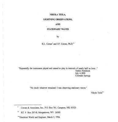 خرید و دانلود نسخه کامل کتاب Nikola Tesla, Lightning Observations, and Stationary Waves