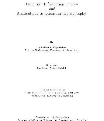 خرید و دانلود نسخه کامل کتاب Nikolaos P. Papadakos. Quantum Information Theory and Applications to Quantum Cryptography