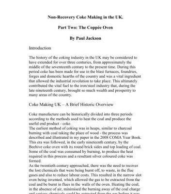 خرید و دانلود نسخه کامل کتاب Non-Recovery Coke Making in the UK. Part Two: The Coppée Oven