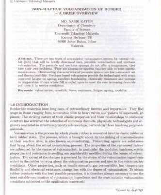 خرید و دانلود نسخه کامل کتاب Non-sulphur vulcanization of rubber – a brief overview