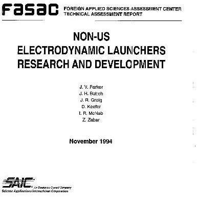 خرید و دانلود نسخه کامل کتاب Non-US Electrodynamic Launchers Research and Development