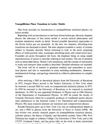 خرید و دانلود نسخه کامل کتاب Nonequilibrium Phase Transitions in Lattice Models (Collection Alea-Saclay: Monographs and Texts in Statistical Physics)