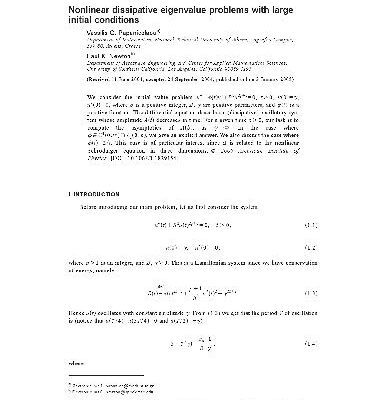 خرید و دانلود نسخه کامل کتاب Nonlinear dissipative eigenvalue problems with large initial conditions