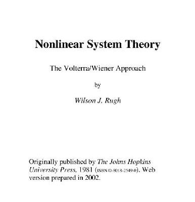 خرید و دانلود نسخه کامل کتاب Nonlinear system theory: the Volterra-Wiener approach