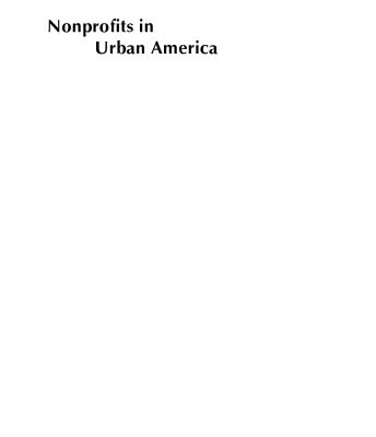 خرید و دانلود نسخه کامل کتاب Nonprofits in Urban America (Policy Studies Organisation Book)