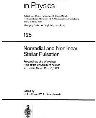 خرید و دانلود نسخه کامل کتاب Nonradial and Nonlinear Stellar Pulsation