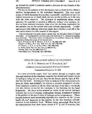 خرید و دانلود نسخه کامل کتاب Note on the Lyman Bands of Hydrogen
