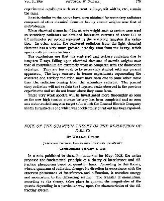 خرید و دانلود نسخه کامل کتاب Note on the Quantum Theory of the Reflection of X-Rays