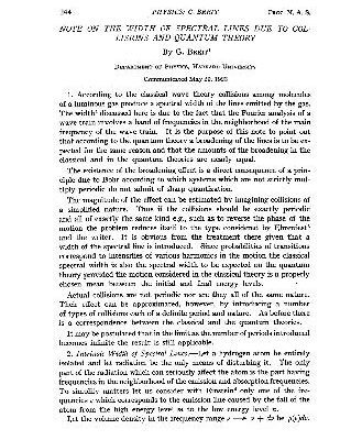 خرید و دانلود نسخه کامل کتاب Note on the Width of Spectral Lines Due to Collisions and Quantum Theory