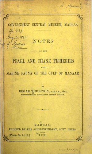 خرید و دانلود نسخه کامل کتاب Notes on the pearl and chank fisheries and marine fauna of the Gulf of Manaar_68c20b39b6c15.jpeg خرید و دانلود نسخه کامل کتاب Notes on the pearl and chank fisheries and marine fauna of the Gulf of Manaar