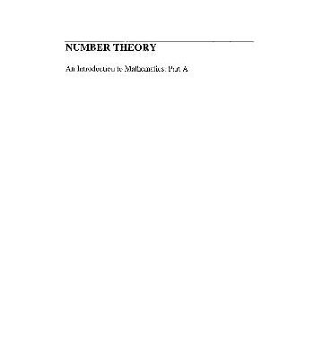 خرید و دانلود نسخه کامل کتاب Number Theory: An Introduction to Mathematics: Part A