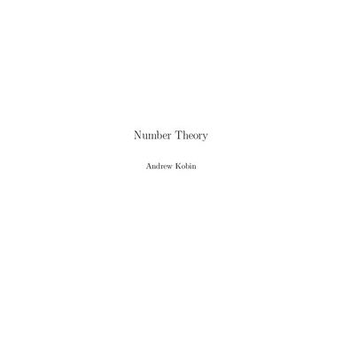 خرید و دانلود نسخه کامل کتاب Number Theory