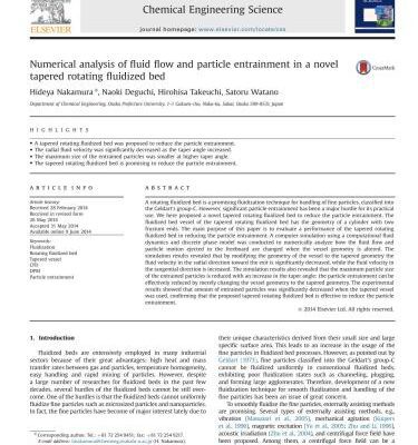 خرید و دانلود نسخه کامل کتاب Numerical analysis of fluid flow and particle entrainment in a novel tapered rotating fluidized bed