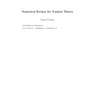 خرید و دانلود نسخه کامل کتاب Numerical Recipes for Number Theory