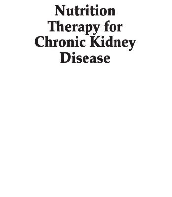 خرید و دانلود نسخه کامل کتاب Nutrition therapy for chronic kidney disease