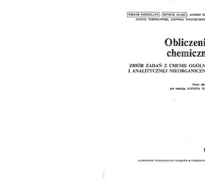 خرید و دانلود نسخه کامل کتاب Obliczenia chemiczne. Zbiór zadań z chemii ogólnej i analitycznej nieorganicznej