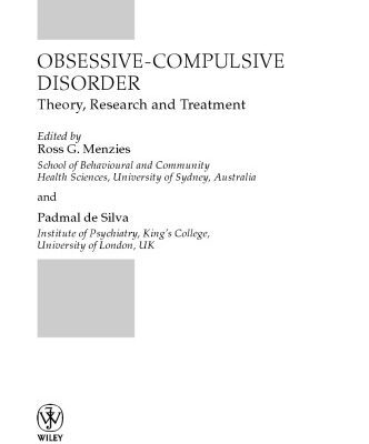 خرید و دانلود نسخه کامل کتاب Obsessive-Compulsive Disorder : Theory, Research and Treatment